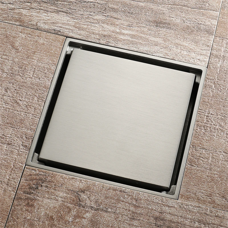 Bathroom accessories, modern hotel brass shower floor drain, brushed process 4 inch deodorant floor drain