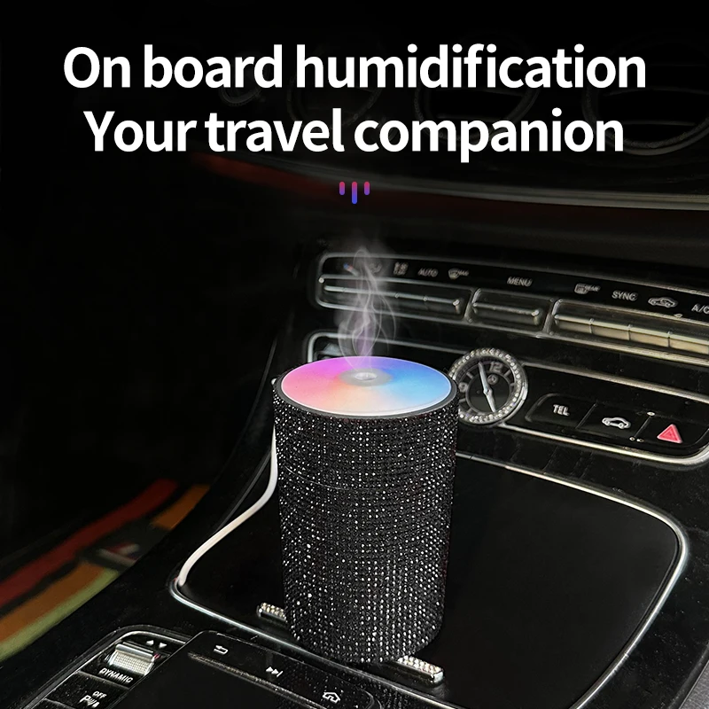 Bling Rhinestone Car Diffuser Humidifier USB Car Essential Oil Car Portable Mini Humidifier For Car, Office, Room