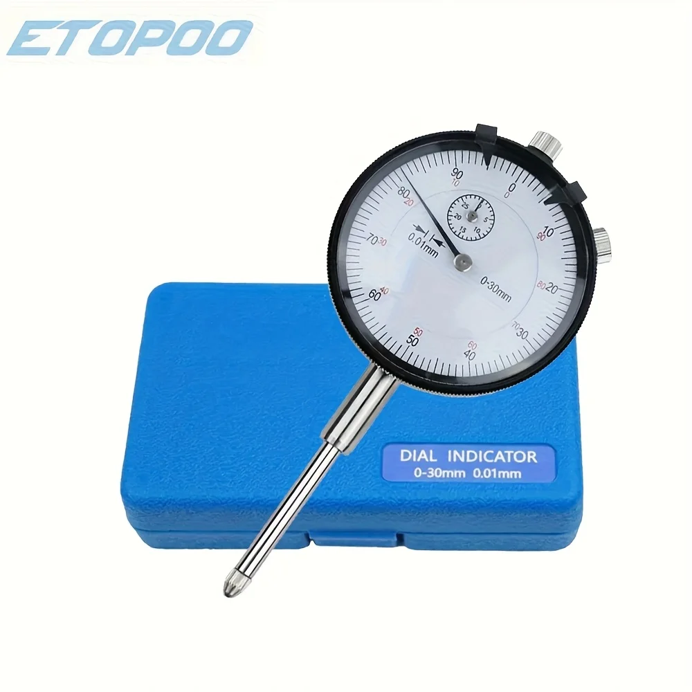High Precision 0-30mm 0.01mm Industrial Grade Pointer Dial Indicator Precision Mechanical Test Indicator for Machine Alignment