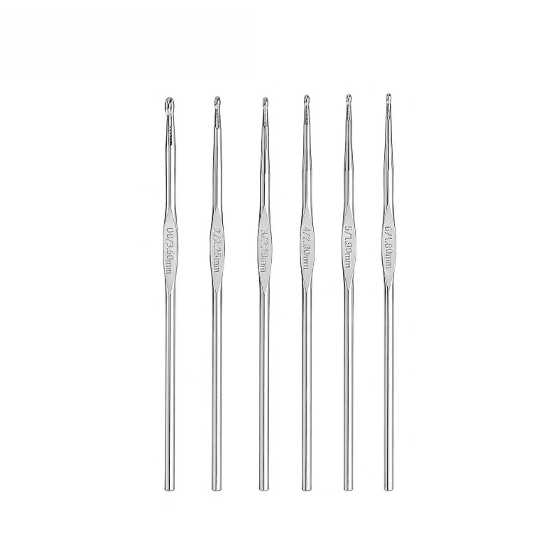 Steel Crochet Hooks, Sizes 00 and 2-6, 6-Piece Set