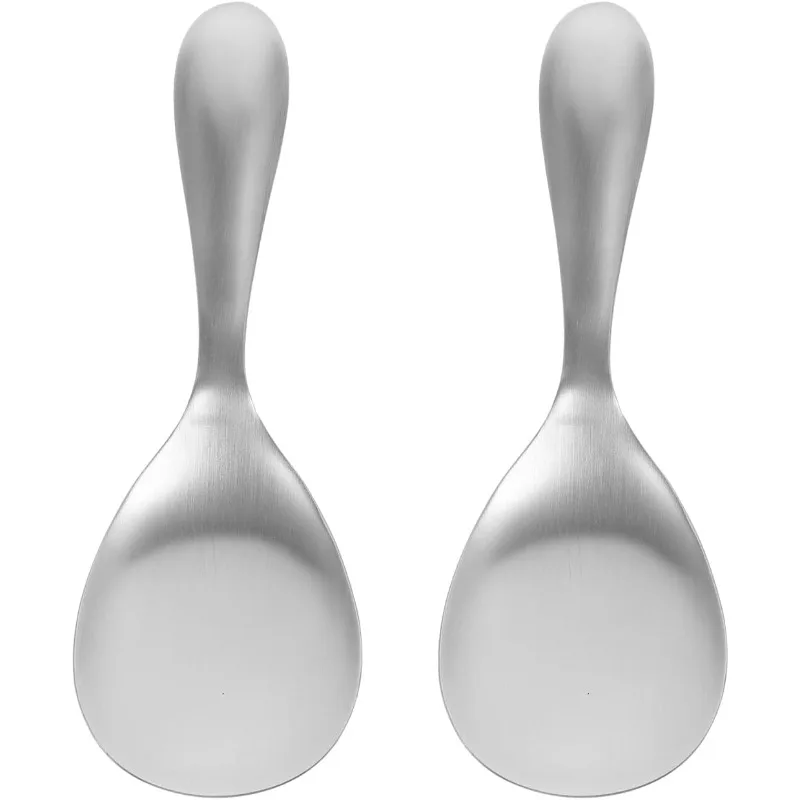 

Cabilock 2Pcs Rice Spoons for Serving, Stainless Steel Rice Paddle Spoon Non Stick, Kitchen Silverware Utensils for Home Restaur