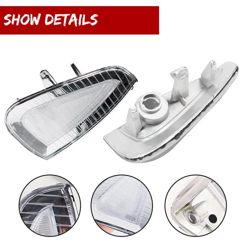 2PCS Smoked / Chrome Lens Car Front Side Marker Indicator Light Housing Shells Kit For 2006-2010 Dodge Charger, No Bulb /Socket