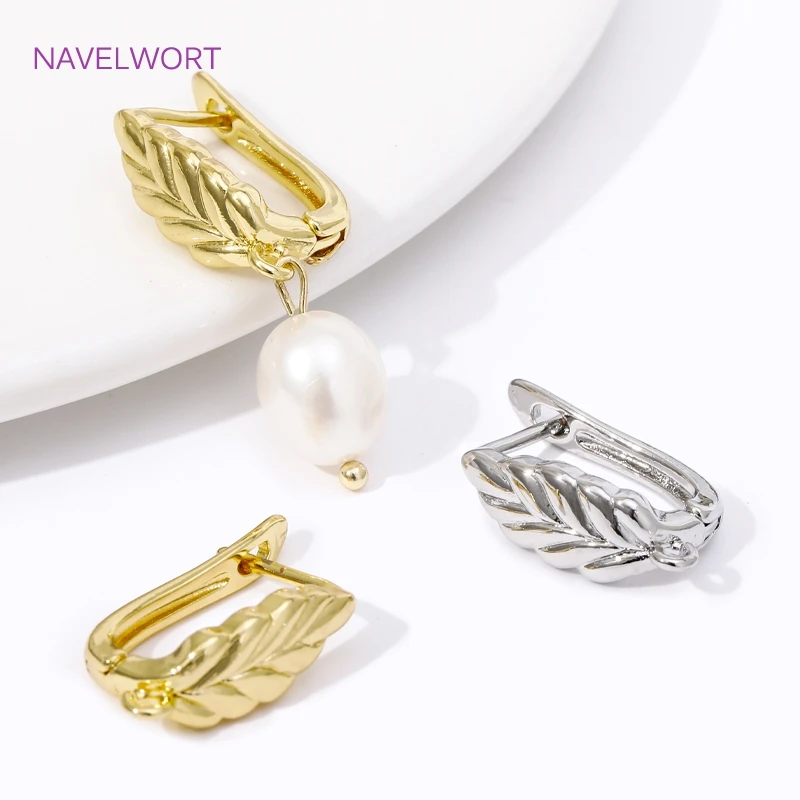 Trendy Brass Ear Wire Hooks 18K Gold Plated Inlaid Zircon Earring Clasps For DIY Handmade Earring Jewelry Making Accessories