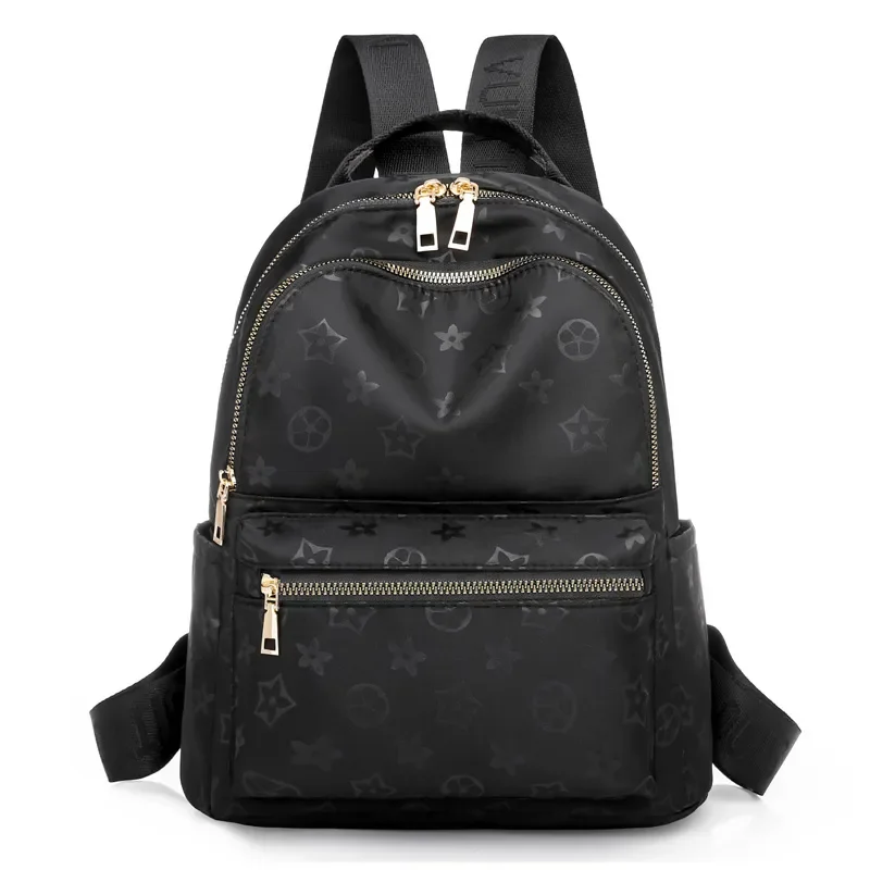 

Fashionable New Design Oxford Cloth Printed Women's Backpack Large Capacity Versatile Leisure Waterproof Travel Backpack Black B