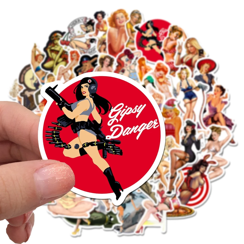 New World War II Sexy Pin up Girl Poster Stickers Waterproof DIY Laptop Motorcycle Car Luggage Skateboard Decal Sticker