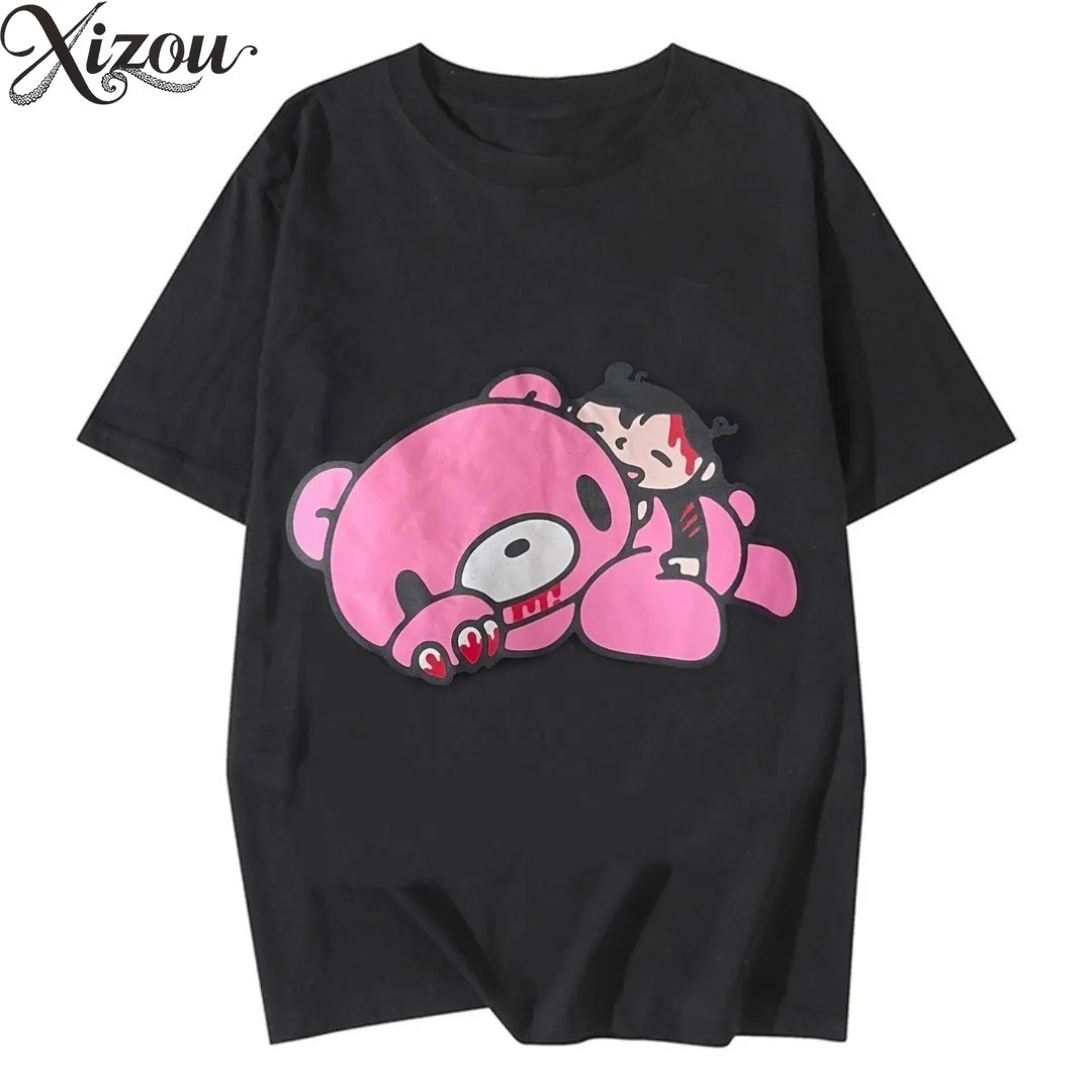 2026 Summer Kawaii T-Shirt for Girl Print Streetwear Y2k T-Shirts Women's Crew Neck Loose Tees Fashion Unisex Tshirt