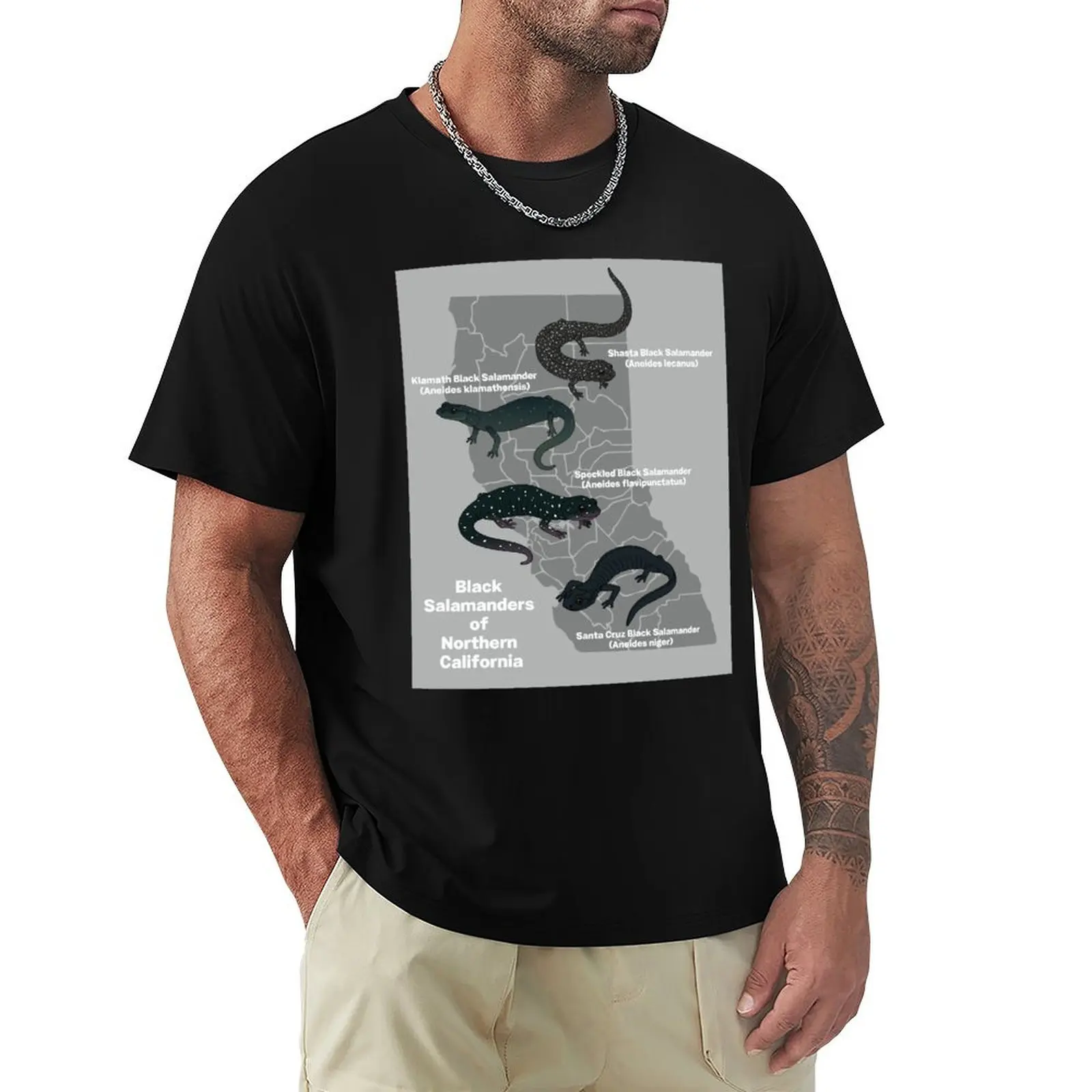 Black Salamanders of Northern California T-Shirt Plus Size Simple Casual Top