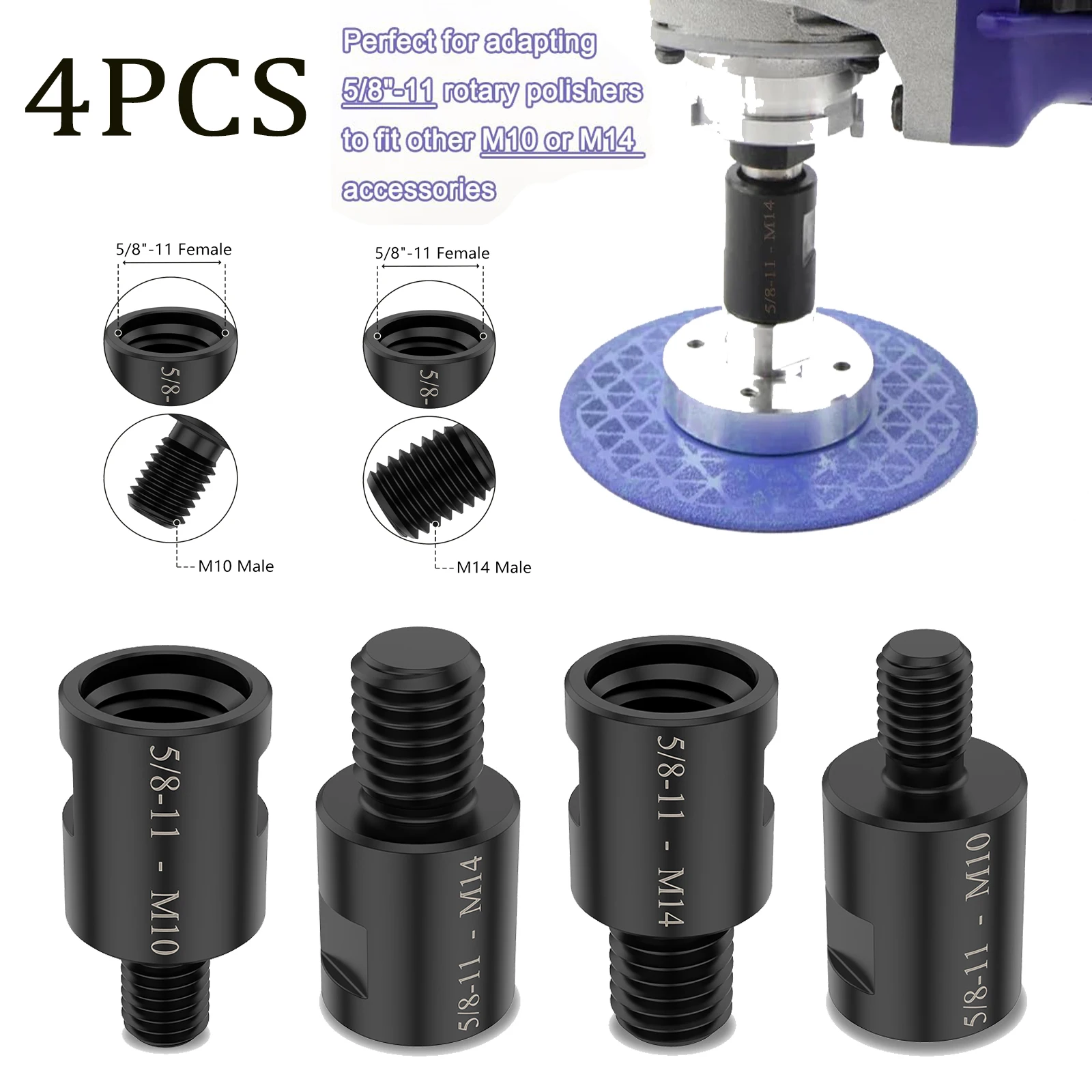 

Angle Grinder Adapter Converter M10/M14 Thread Adapter Interface Connector Screw Connecting Rod Nuts For Angle Grinder Polisher