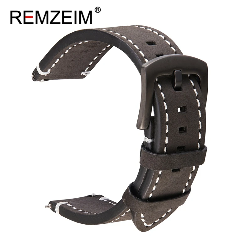 

Men's Quick Release Watch Band 18mm 20mm 22mm 24mm Watchband Belt Black Green Blue Brown Crazy Horse Leather Wristwatch Strap