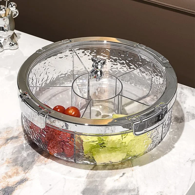 Ripple Seal Snack Box Compartment Food Storage Tray Dried Fruit Snack Tray Snacks Nuts Storage Box Dried Fruit Tray