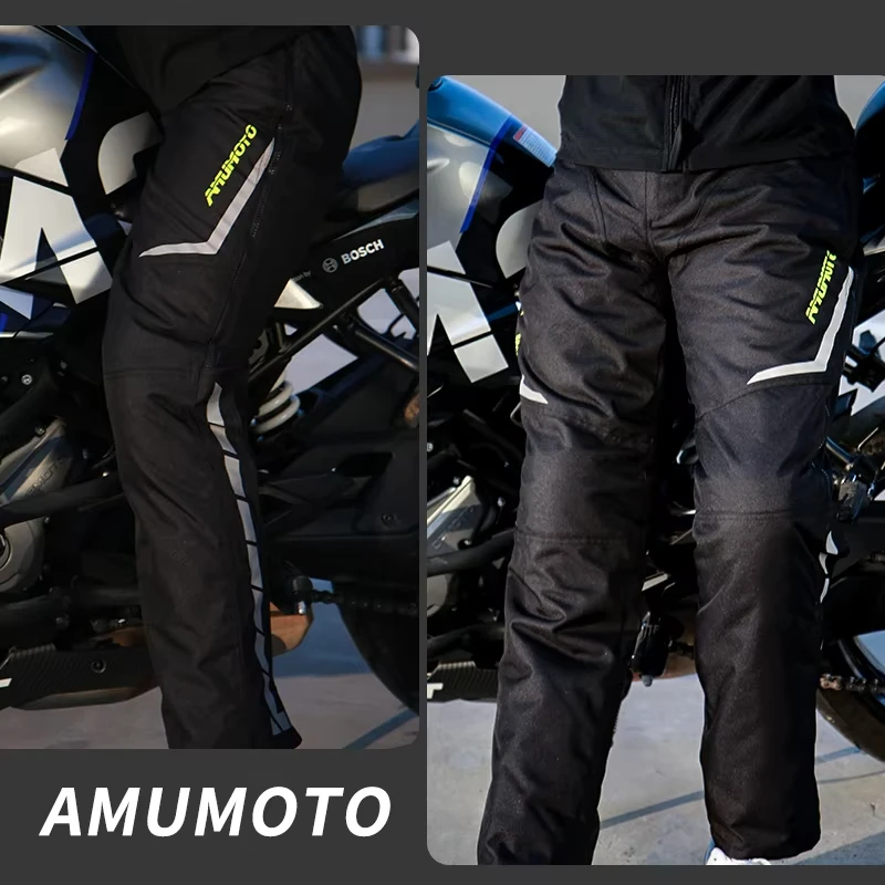 

AMU Motorcycle Trousers Quick Take Off Waterproof Windproof Pants Thermal Protective Pants for Men And Women