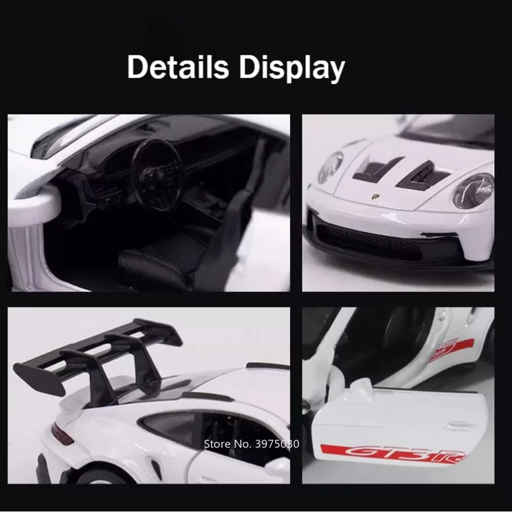 1:36 911 GT3 RS Turbo 1978 Model Car Toy Alloy Body Strong Durable Sports Cars Rear Wheel Pull Back Vehicles Collectible Item