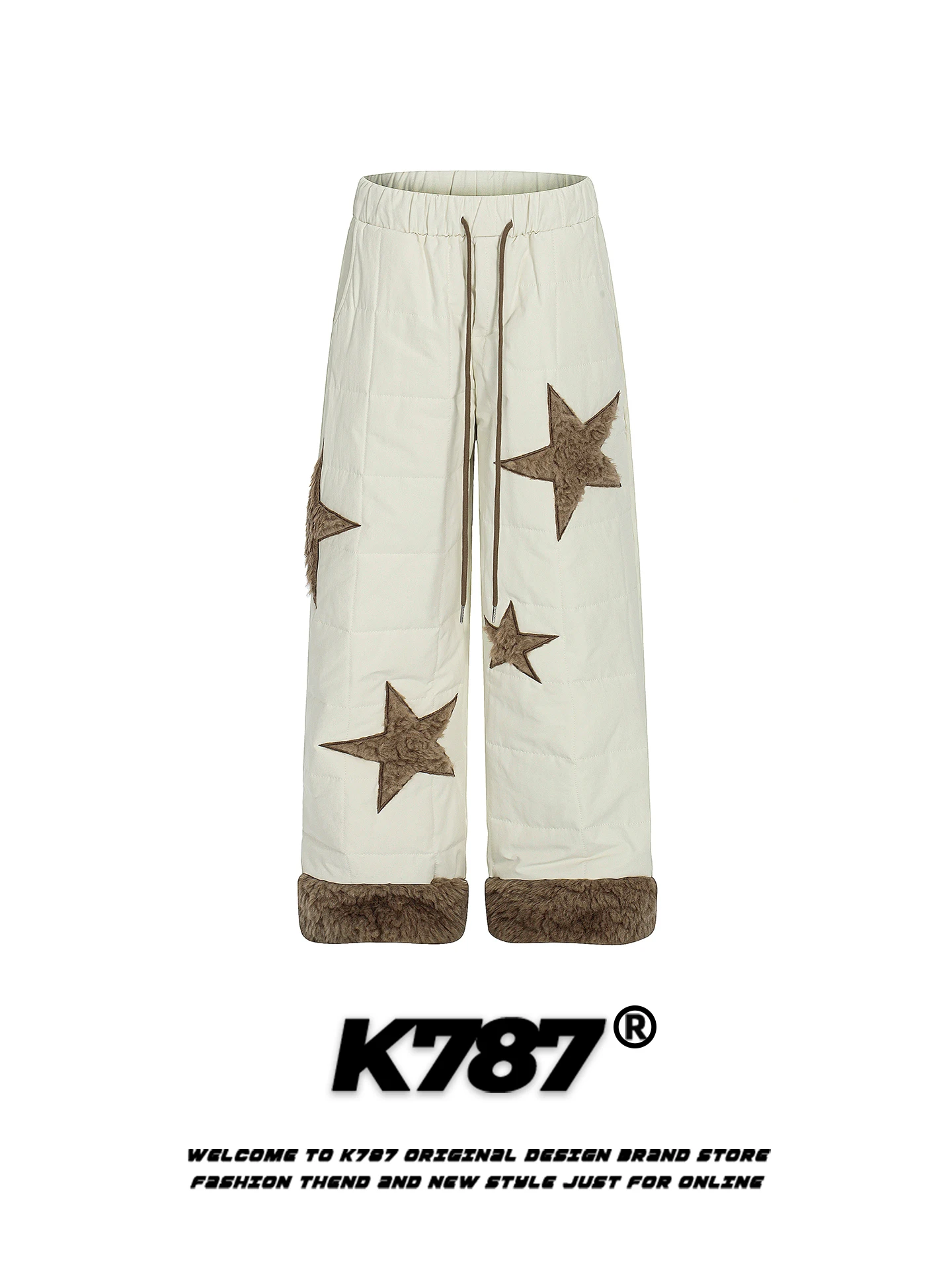 

Брюки K787 в американском ретро-стиле, утолщенные, хлопковые, с высокой талией, на шнурке, повседневные, с манжетами, длинные, для мужчин и женщин