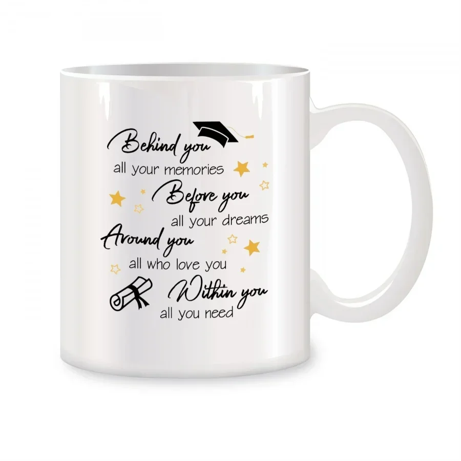 Behind You All Your Memories Mugs For Her Friends Sister Graduation Birthday Novelty Coffee Ceramic Tea Cups White 11 oz