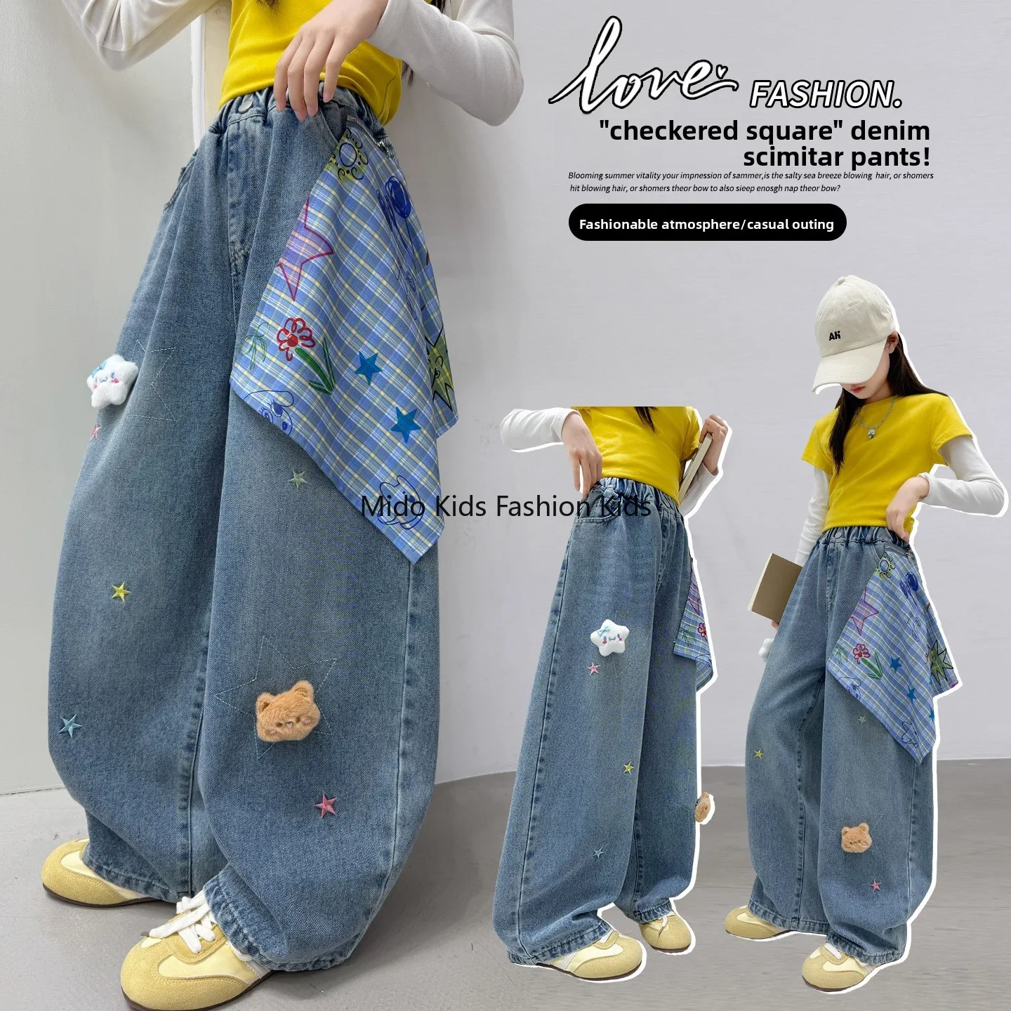 New Summer Toddler Girls Boho Set, Sleeveless Cute Vest Two Piece Outfit for Kids for 120-170cm