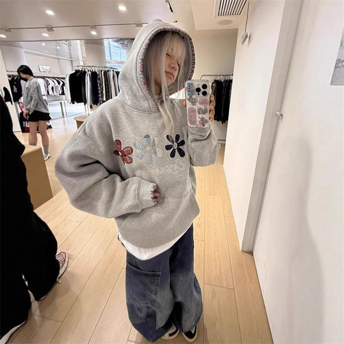 

New Women's Hoodie Loose Casual Hooded Pullover Top with Print Loose Top Long Sleeved Lady Y2K Autumn Funny Fashion Outwears
