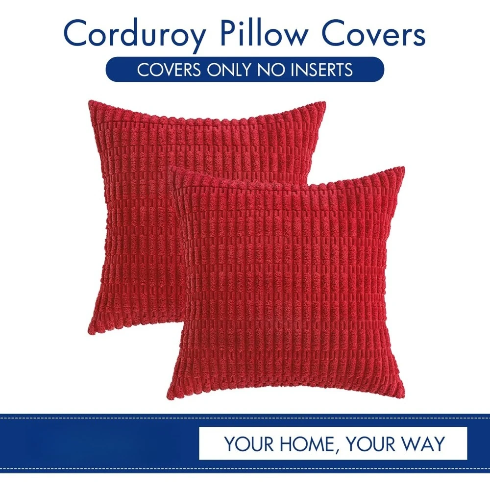 عبوة من أغطية وسائد مزخرفة لعيد الميلاد، مقاس 18 × 18 بوصة، أغطية وسائد مخططة بوهيمية ناعمة