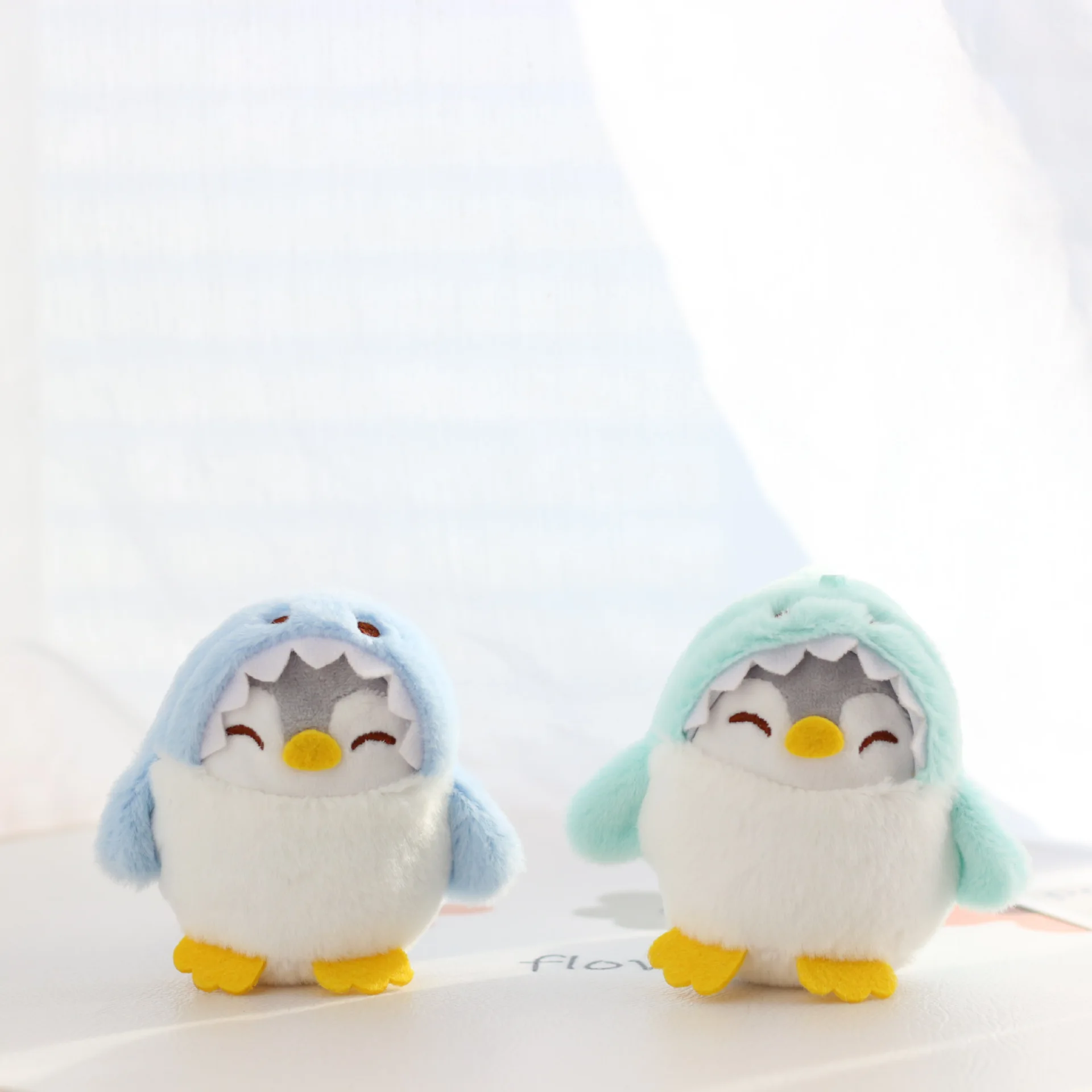 popular exquisite  New Cute Creative styling  penguin dress shark   Pendant plush doll couple funny keychain   birthday gift