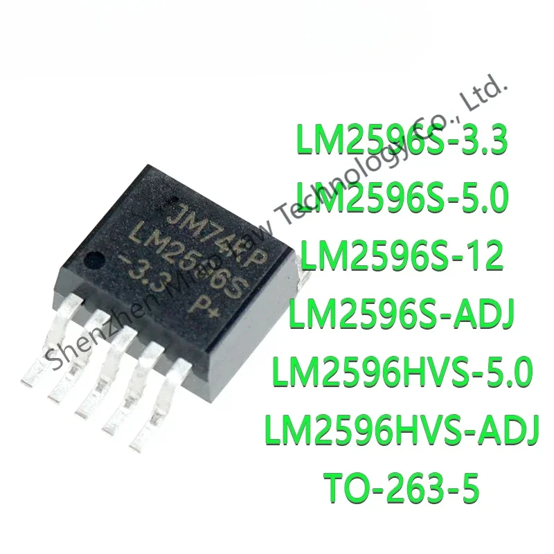 Lote de 5 unidades de LM2596S-ADJ, LM2596S-5.0, LM2596S-3.3, LM2596HVS-ADJ, LM2596S, LM2596HVS, LM2596 TO-263