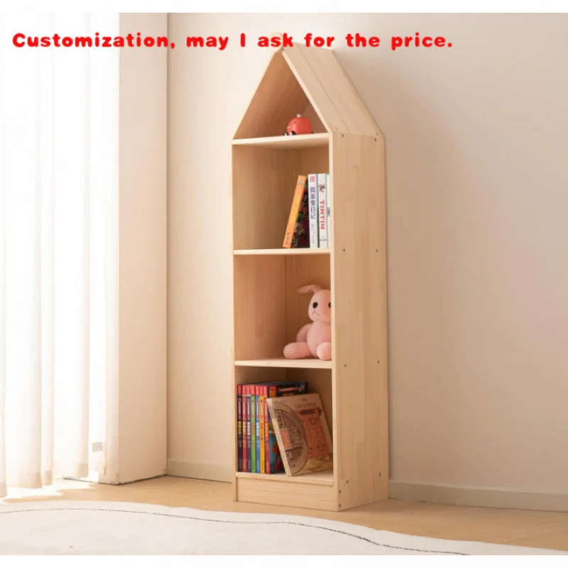 

На заказ. Деревянная детская книжная полка в форме дома, полка для игрушек, деревянная открытая витрина, книжный шкаф для хранения, 3-уровневый шкаф для хранения, органайзер