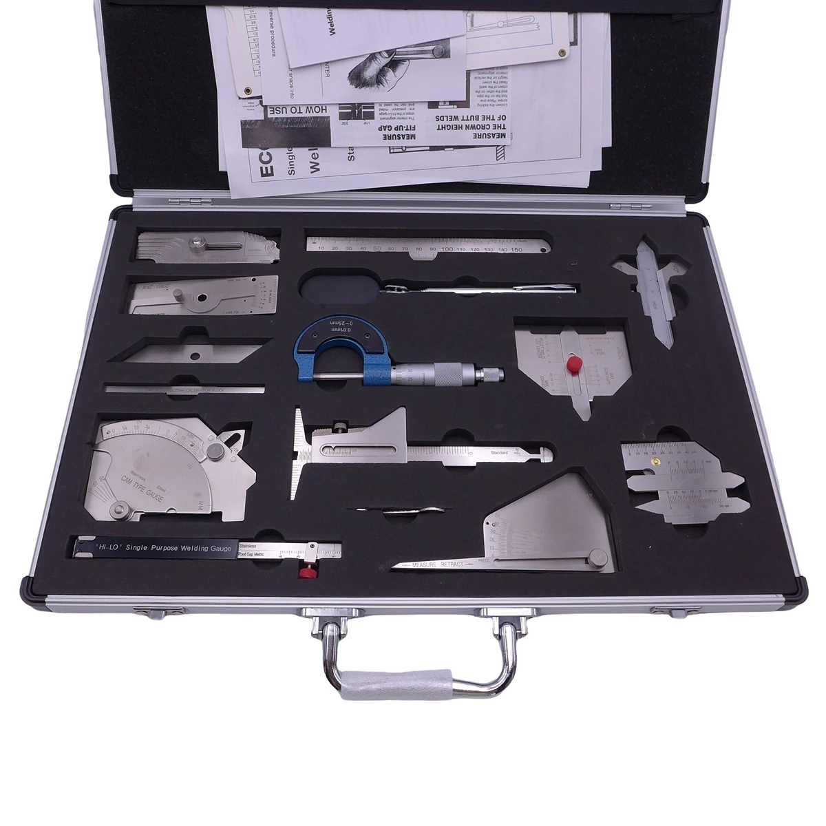 Combined Suit Briefcase Type Large Tool Kit Test Ulnar Welder Inspection 13piece Weld Welding Gauge Gage Kit Soldering Ruler