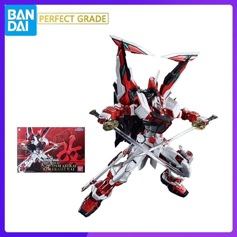 

In Stock Bandai PG 1/60 MBF-P02 Gundam Astray Red Frame Kai Original Anime Figure Model Toys Boy Action Collection Assembly Doll