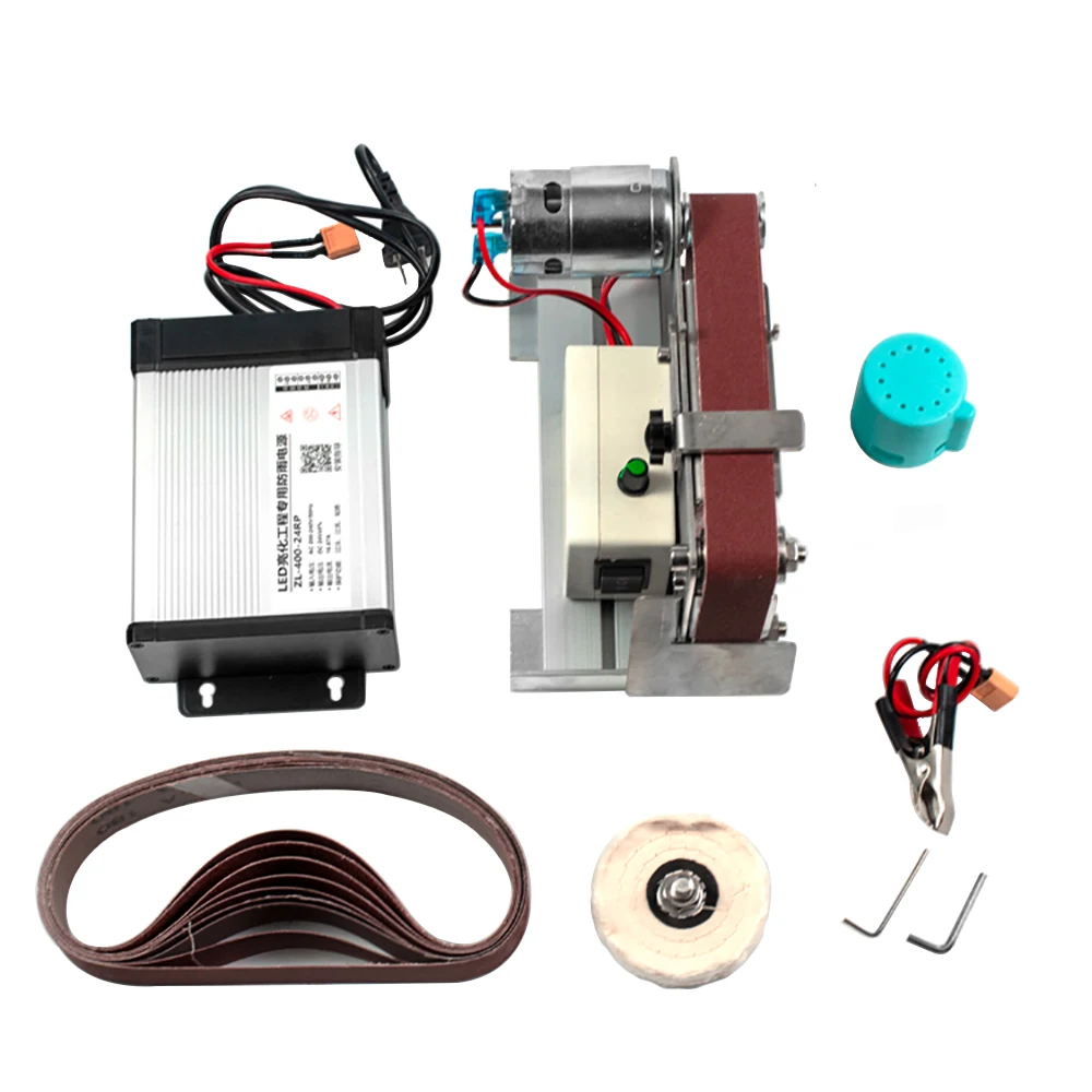 

220V Electric Belt Sander DIY Polishing Grinding Machine Cutter Edges Sharpener Multifunctional Grinder with 10PCS Belt