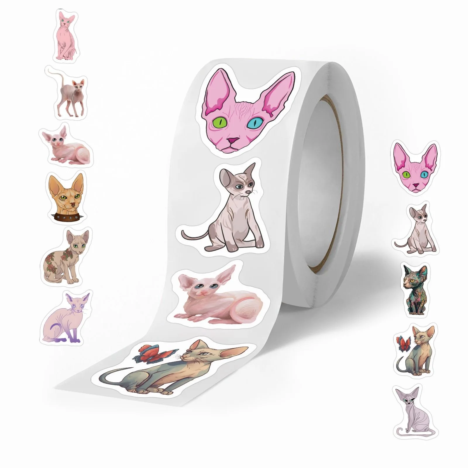 

2025 New Pet Sphinx Cat Graffiti Cartoon Anime Sticker for Phone Laptop Cup DIY Decorative Waterproof Decals Kids Toy Decor