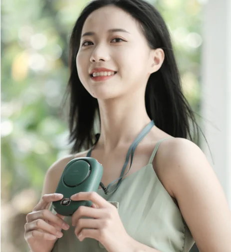 مروحة محمولة قابلة لإعادة الشحن عبر USB يمكن ارتداؤها، 3 سرعات للتحكم باللمس، بطارية 2000 مللي أمبير في الساعة، تصميم بدون أوراق للاستخدام الداخلي والخارجي، مع Lan