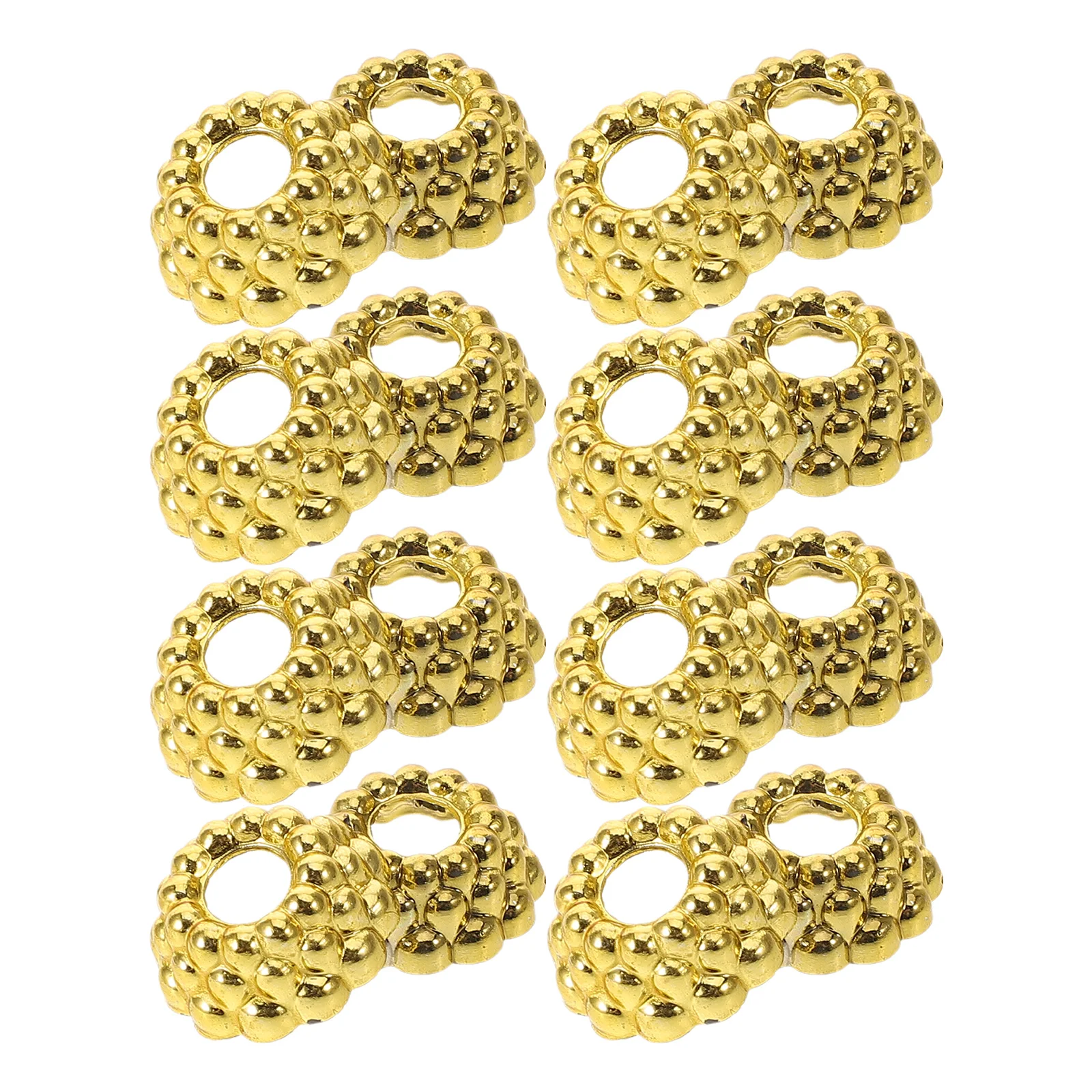 

100 Pcs Christmas Ball Cap Accessories Golden Baubles Ornament Caps Plastic DIY Tree Decorations Holiday Festive
