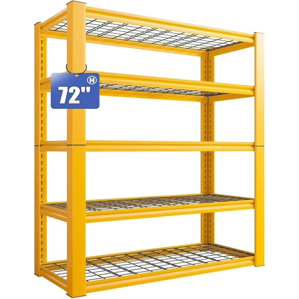 72 inch garage storage rack heavy-duty rack unit, 5 layers of metal, 72 inches high * 35.5 inches wide * 16 inches deep