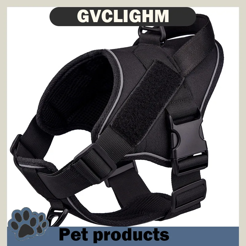 Large Dog Tactical Chest Strap Pet Vest Reflective Dog Rope Explosion-proof Traction