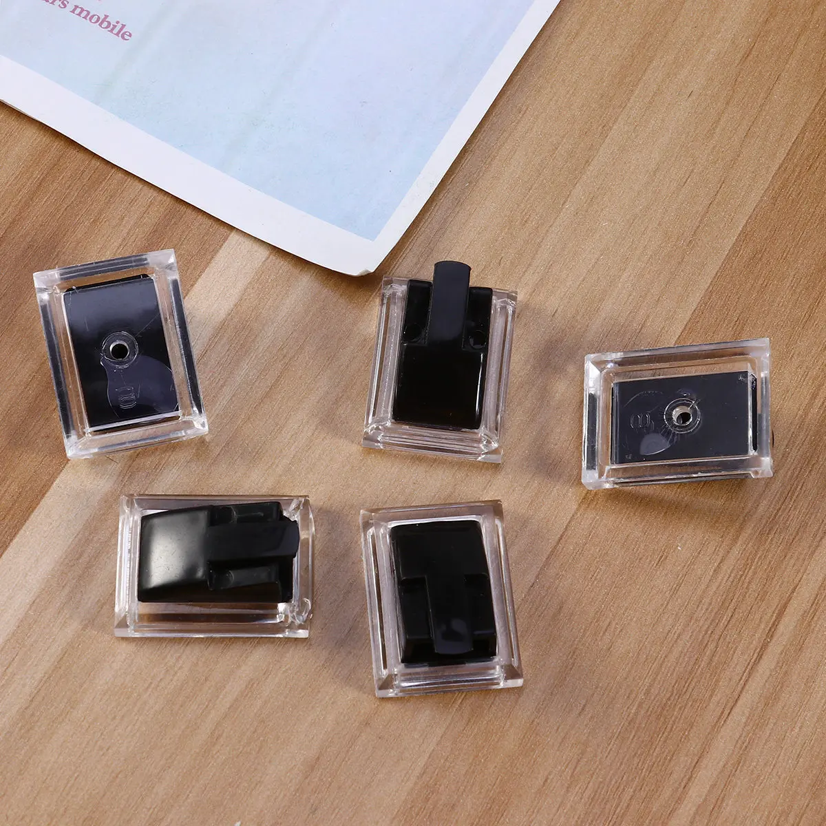 5Pcs Acrylic Ring Holder Cuboid Shape Clear Display Stand Compact Jewelry Storage Case for Rings Earrings Home Store