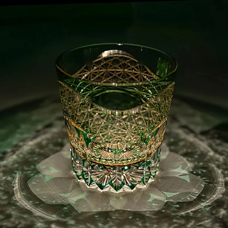 Edo Kiriko Whisky Cup Dawn First Light Japan Royal Exclusive Deep Engrave Crystal Glass High End Gift Liquor Wine Brandy Snifter