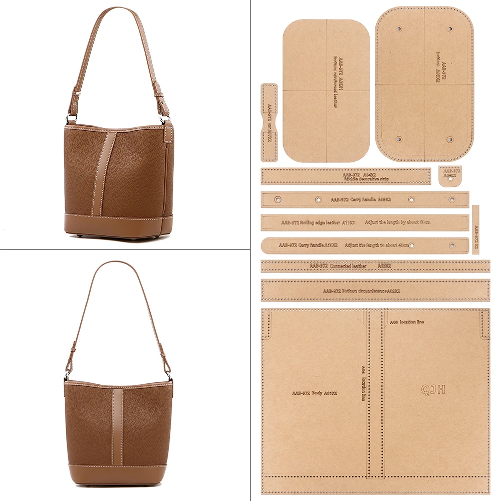 DIY Shoulder Crossbody Bag Sewing Patterns- Kraft Paper Template, DIY Leather Crafts Paper Stencils