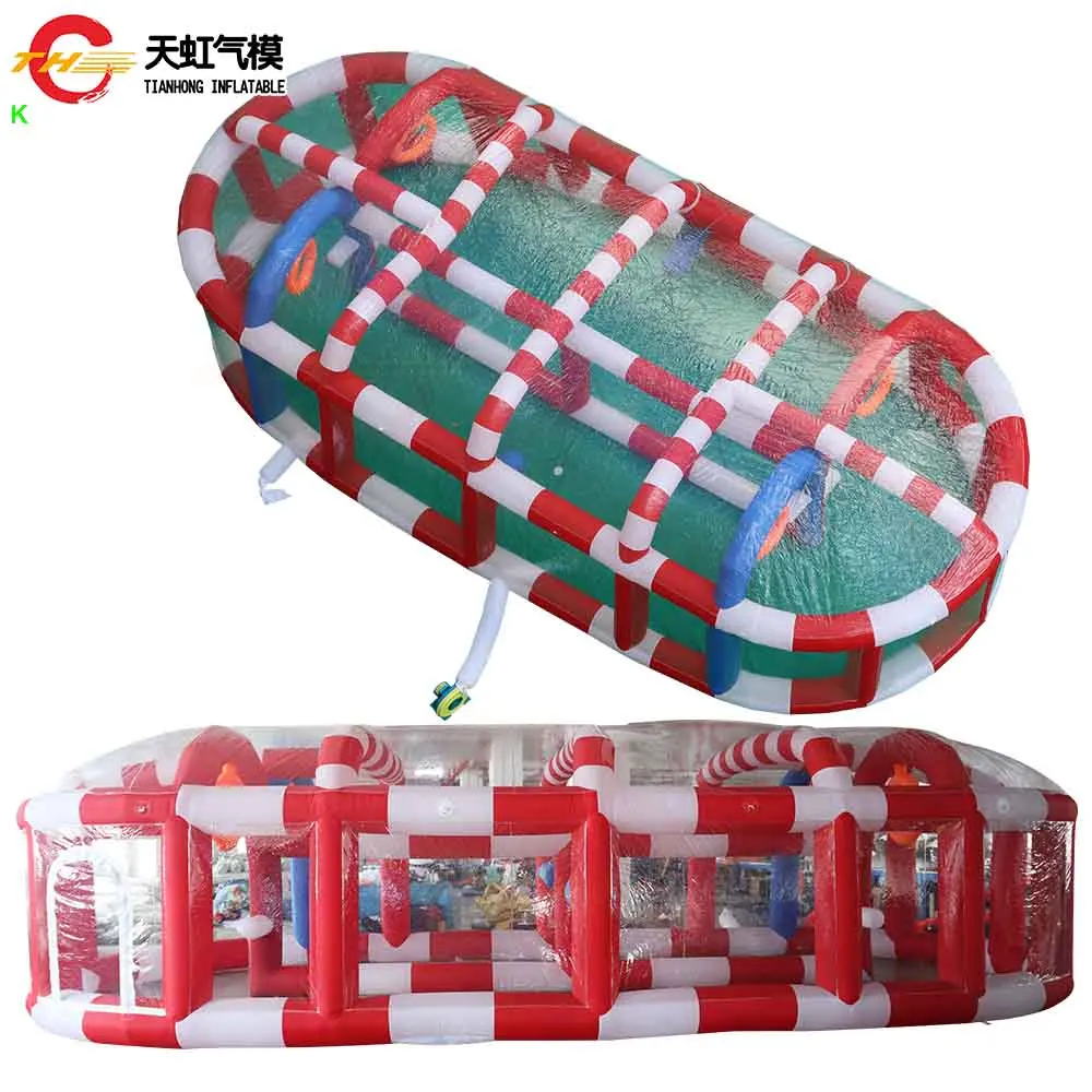 Piste de course gonflable fermée 10x4m, pour compétition d'avion RC, arène de course gonflable personnalisée avec souffleur, livraison rapide