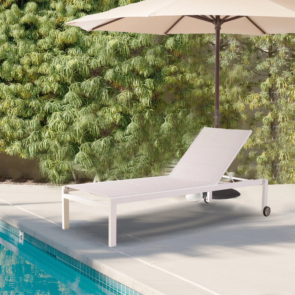 xx-Outdoor Sun Lounger for Hotel Resort Supporting Engineering Projects Durable Aluminum Stackable Comfortable Pool Lounge Chair