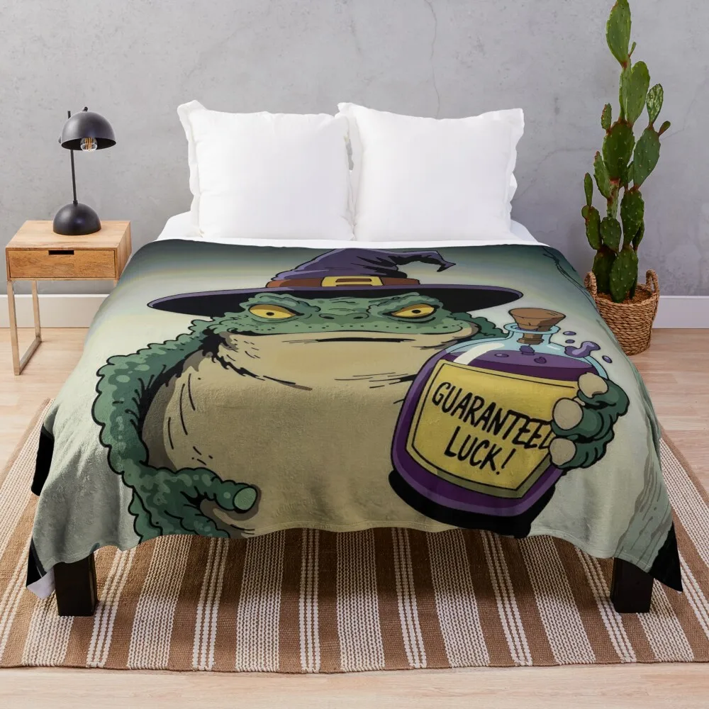 Beware The Trickster Toad Of Halloween Throw Blanket Decorative Sofa Sofa Blankets