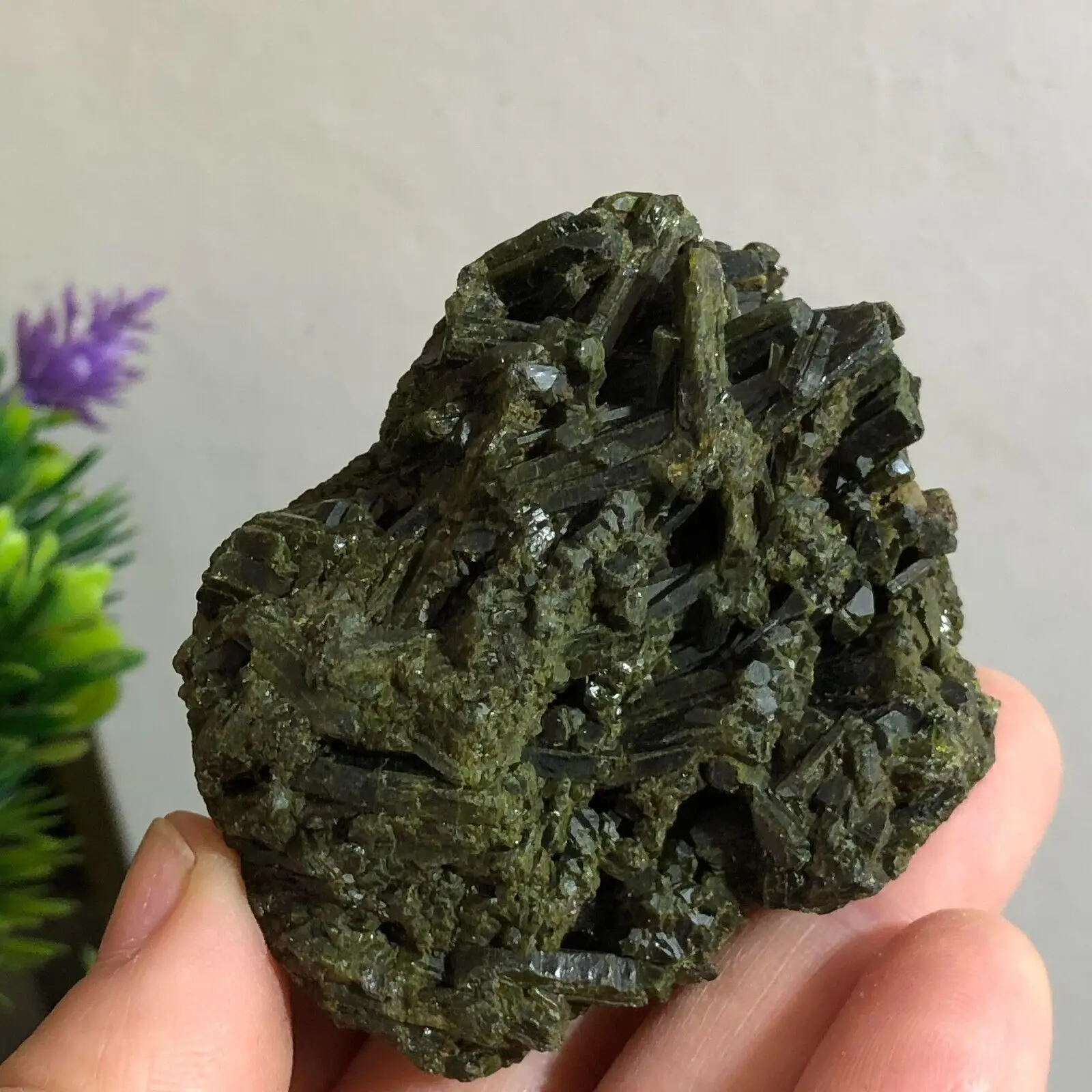 Natural Green Tourmaline Crystal Rough Stone Rock Specimen Reiki Healing