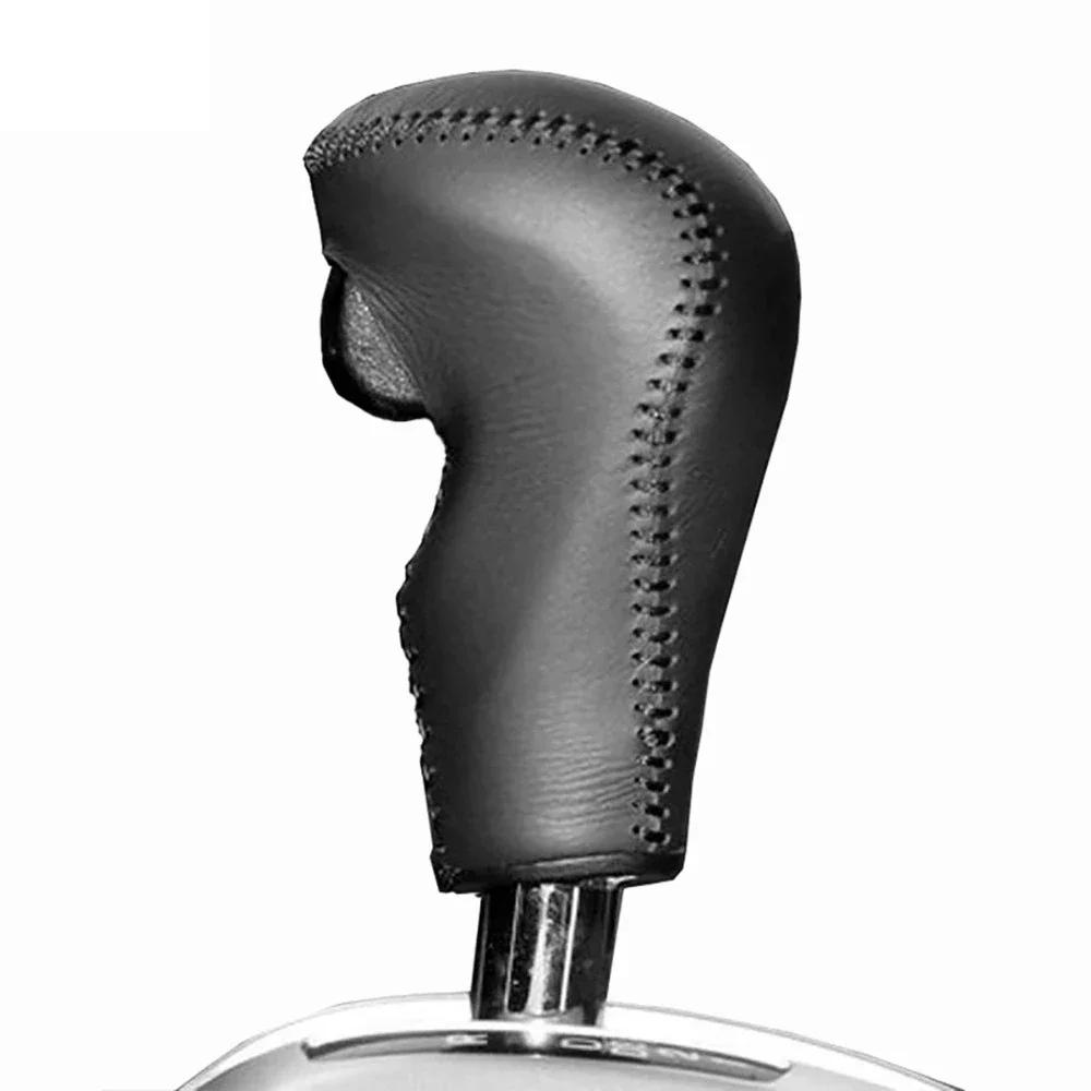 Capa de couro preto para botão de mudança de marcha de carro para Honda Accord 8 coleiras de mudança de cabeça de engrenagem automática