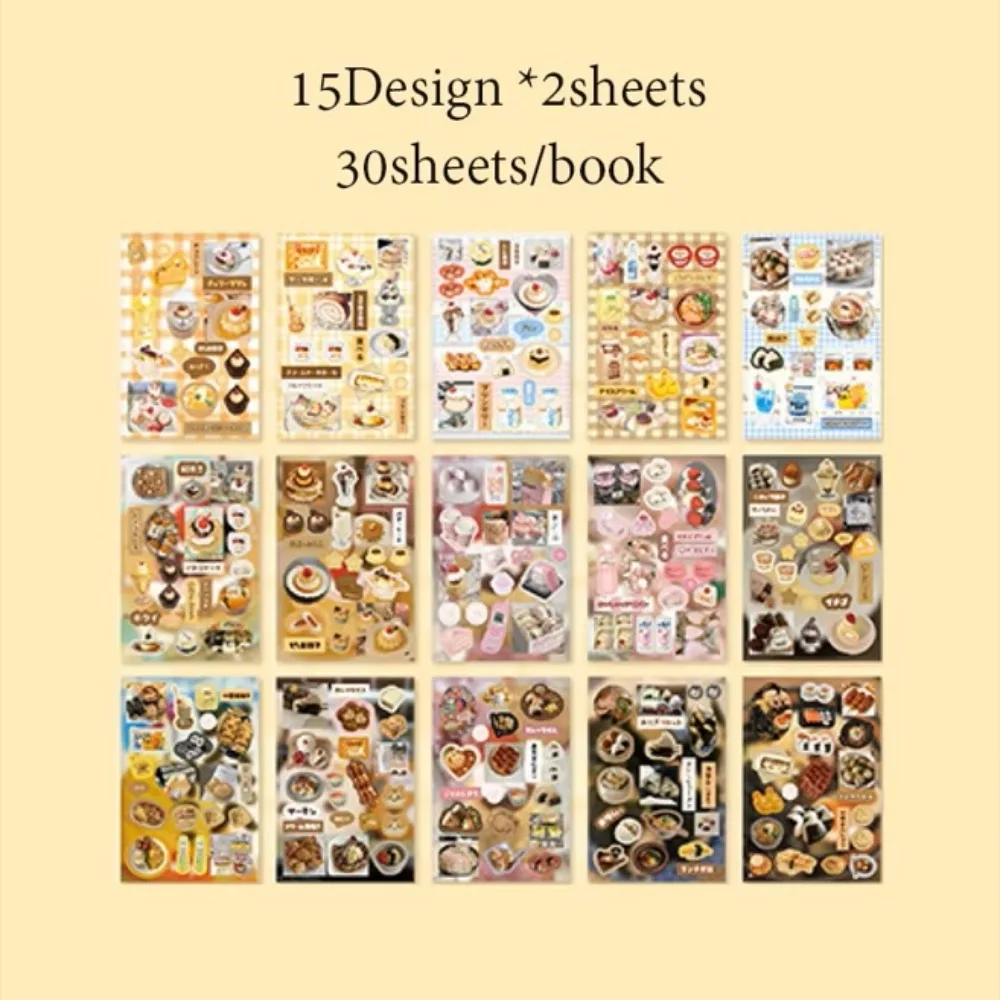 

30 Sheets DIY Decorative Stickers Retro Flavour House Series Cartoon Cut Film Sticker Book Cute Scrapbook Stickers
