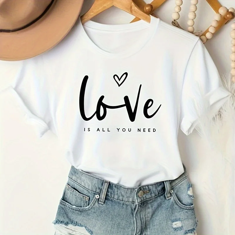 Ladies Letters Printed Pattern Fashion Crew neck sweatshirt Long-sleeved round-neck sweatshirt