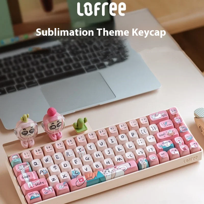 

Lofree 68/100 Keys Small Warp Theme Keycaps Pbt Hot Sublimation Game Office Machinery Keyboard Ergonomic Cartoon Accessories