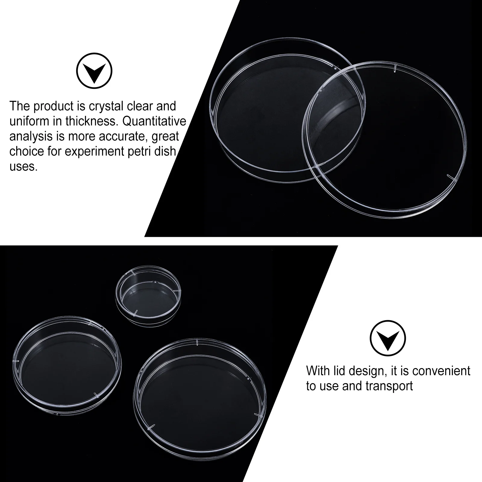 

30Pcs Transparent Plastic Petri Dishes Sterile Cell Culture Dish Laboratory Scientific Research Bacteria Culture Dishes with
