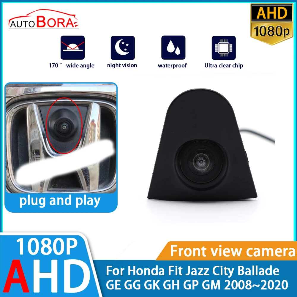 

ZhuCamX Ultra Clear Night Vision LOGO Parking Front View Camera For Honda Fit Jazz City Ballade GE GG GK GH GP GM 2008~2020