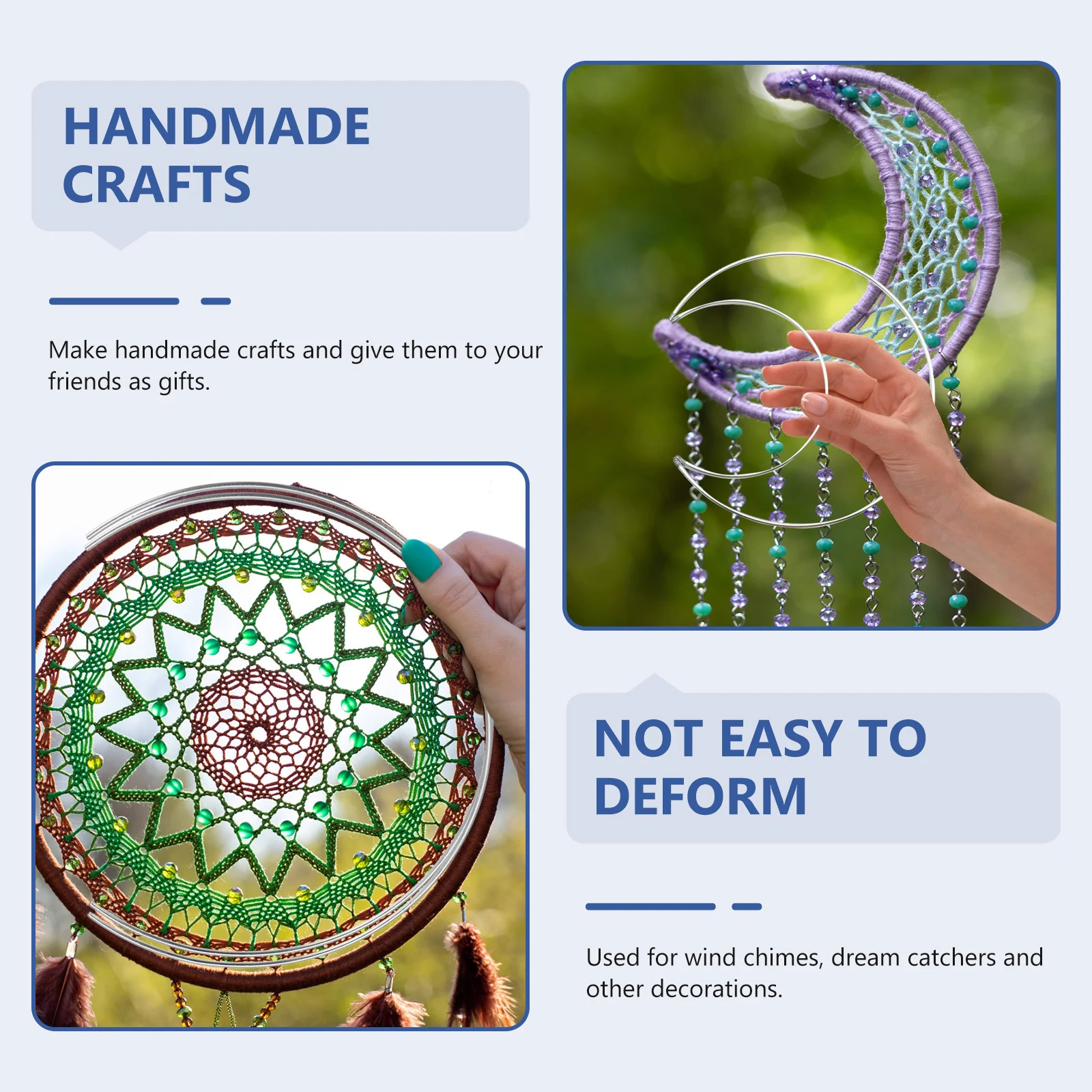 

8pcs Dreamcatcher Diy Frame Wreath Making Material Iron Base Home Kitchen Decorations Wall Party Decoration Wall