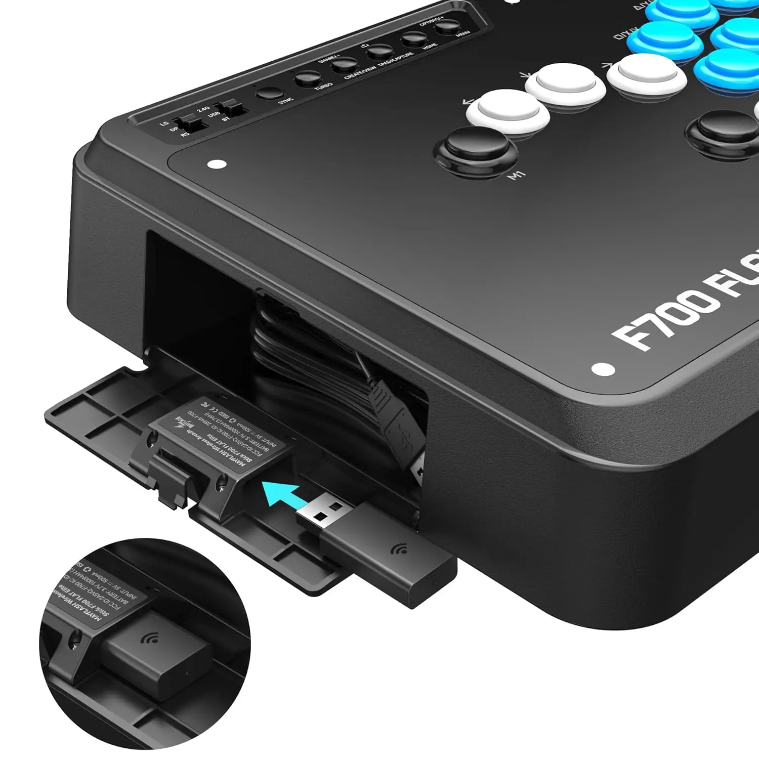 MAYFLASH F700 FLAT Elite Wireless Arcade Stick Leverless All