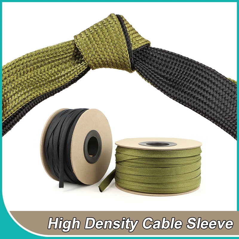 

Polyamide Cable Sleeve Width 2.5 ~ 60mm Tight Nylon Braided High Density Insulated Gland Protection Expandable Sheath Wire Wrap
