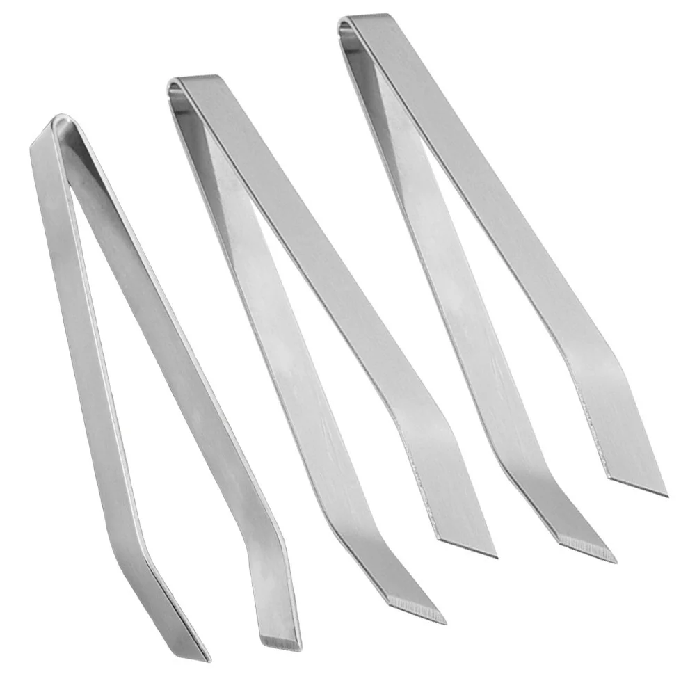 

3 pcs Fish Bone Tweezers Stainless Steel Slant Tip For Removal Kitchen Restaurant Use Pig Hair Cleaning Tool