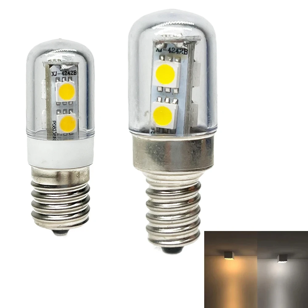 

E14 E12 E17 LED Fridge Bulb 1W 110V 220V LED Corn Light Bulb 5050SMD LED Lamp Warm/Cool White For Refrigerator Sewing Machine